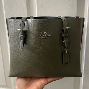 Coach Dark Green Leather Tote